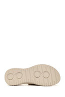 Woman Beige Thick-Soled Patterned Comfort Slippers | Derimod