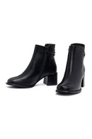 Woman Black Zippered Thick Heel Boots | Derimod