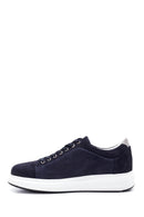 Men's Navy Blue Nubuck Leather Sneaker | Derimod