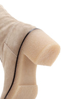 Women's Brown Suede Leather Heeled Boots | Derimod