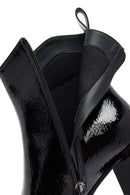 Woman Black Zip Closure Chunky-Heeled Boots | Derimod