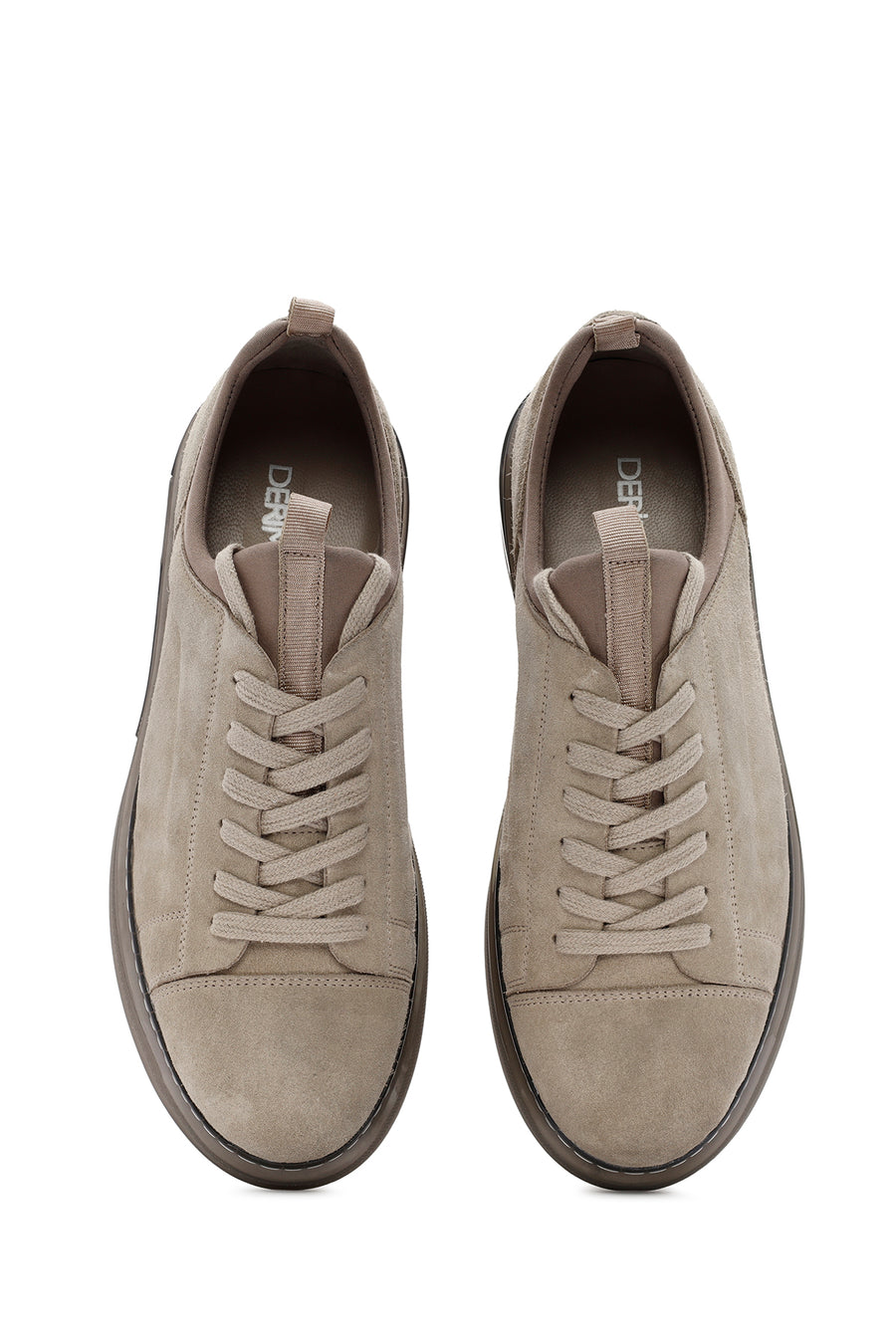 Male Beige Lace-up Suede Leather Sneaker