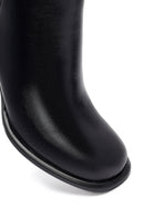 Woman Black Zippered Thick Heel Boots | Derimod
