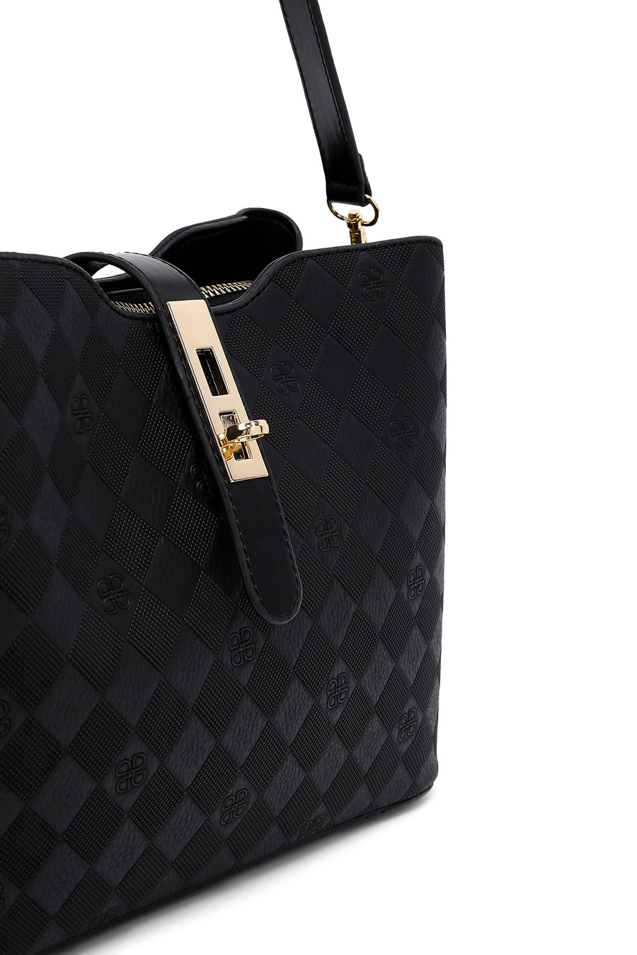 Women's Black Long Strap Printed Classic Shoulder Bag