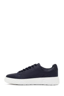 Male Navy Lace-up Leather Sneaker | Derimod