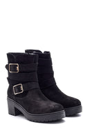 Women's Heeled Suede Leather Boots | Derimod