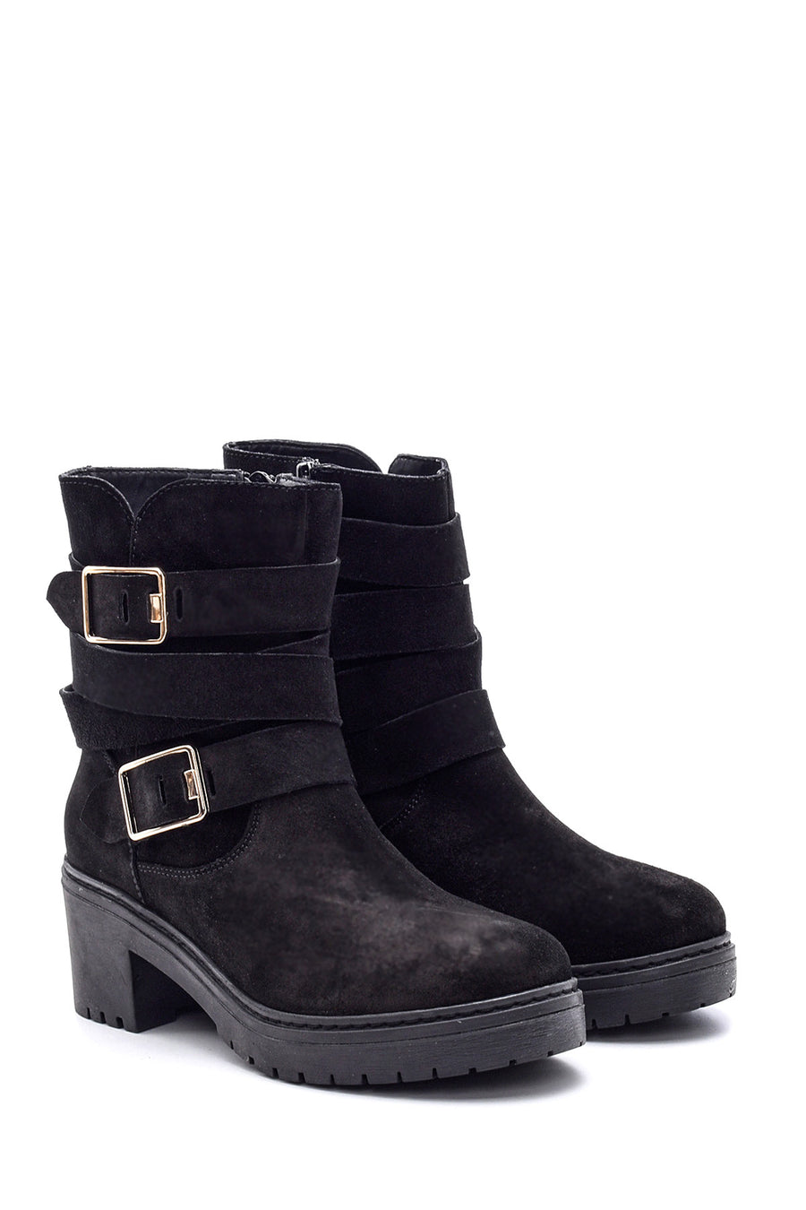 Women's Heeled Suede Leather Boots