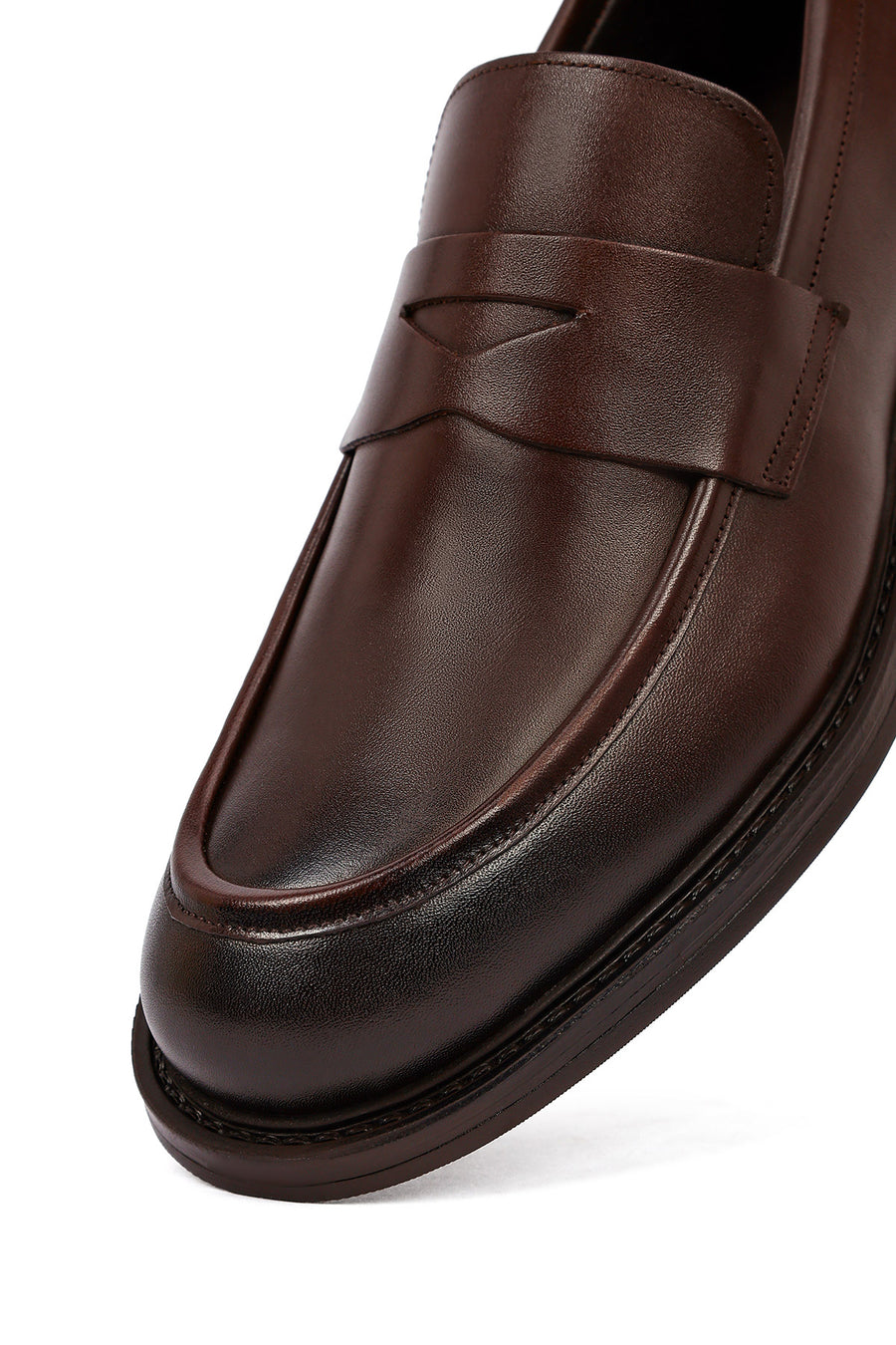 Erkek Kahverengi Deri Klasik Loafer