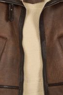 Iceland Woman Brown Fur Collar Teddy Coats | Derimod