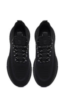 Derimod Zero Male Black Thick-Soled Lace-Up Fabric Sneaker | Derimod