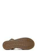 Women's Tan Leather Thick Soled Comfort Sandals | Derimod