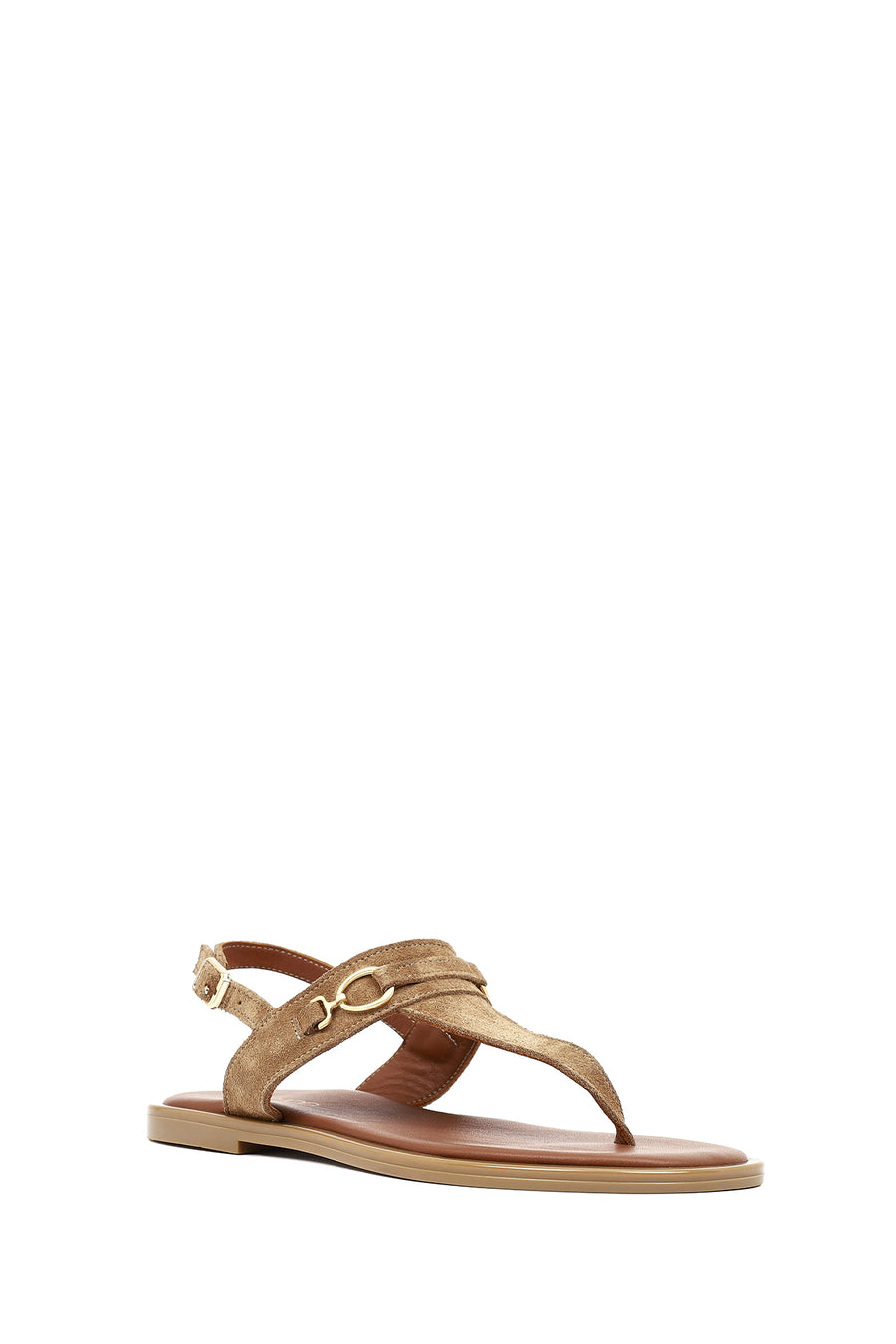 Women's Tan Suede Leather Thong Sandals