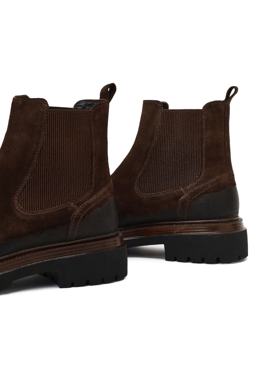 Male Brown Thick-Soled Suede Chelsea Boots