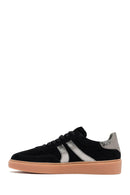 Woman Black Lace-Up Suede Leather Sneakers | Derimod