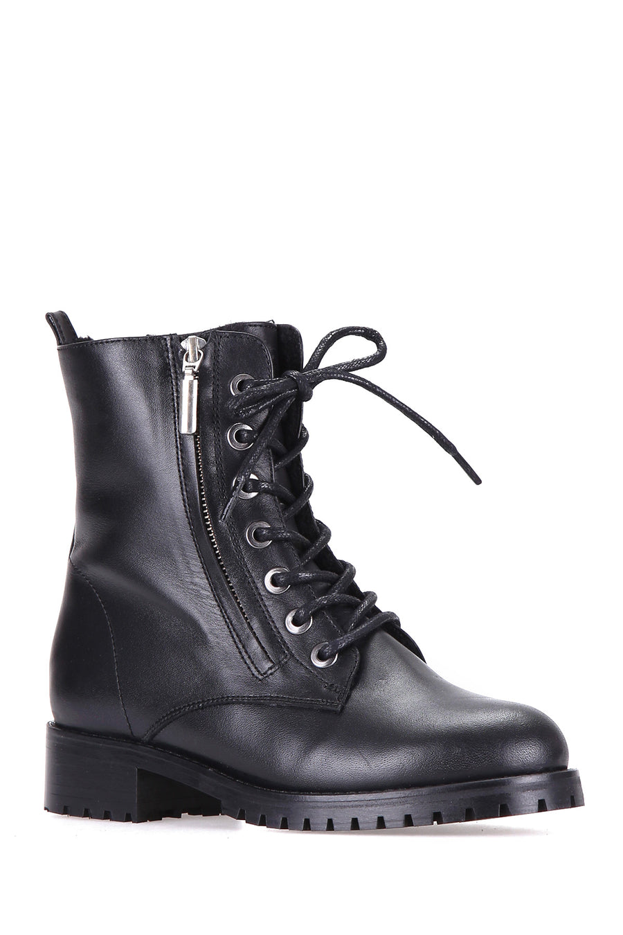Zippered Women's Leather Boots