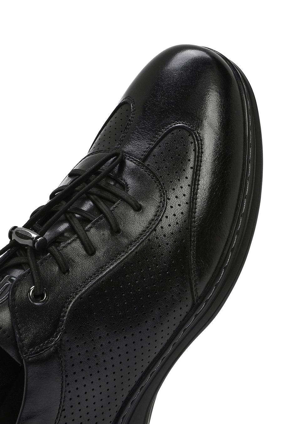 Men's Black Lace-up Leather Casual Shoes