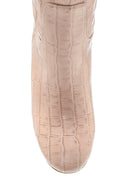 Women's Leather Crocodile Patterned Heeled Boots | Derimod