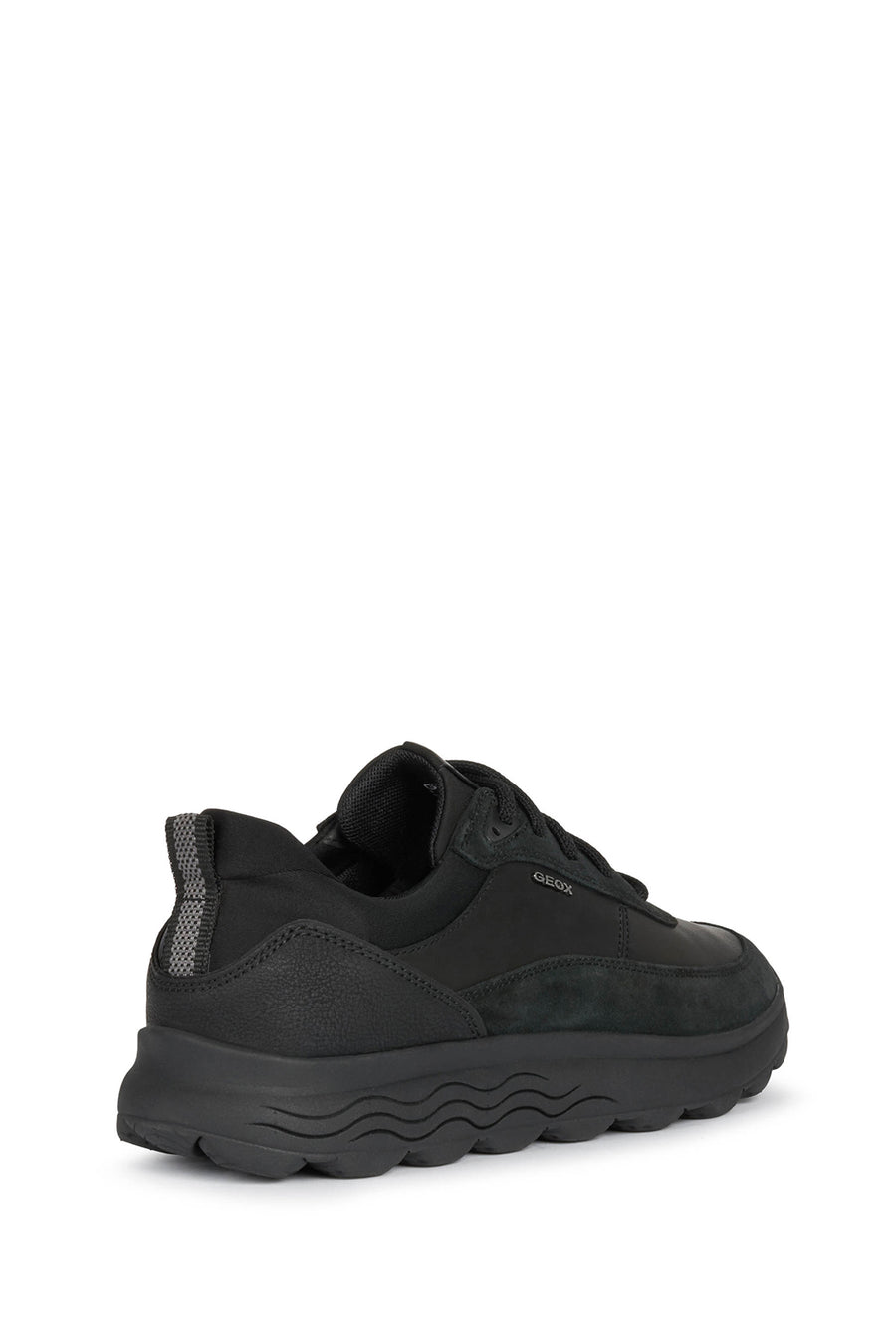 Geox Men's Black Spherica Lace-up Leather Sneaker