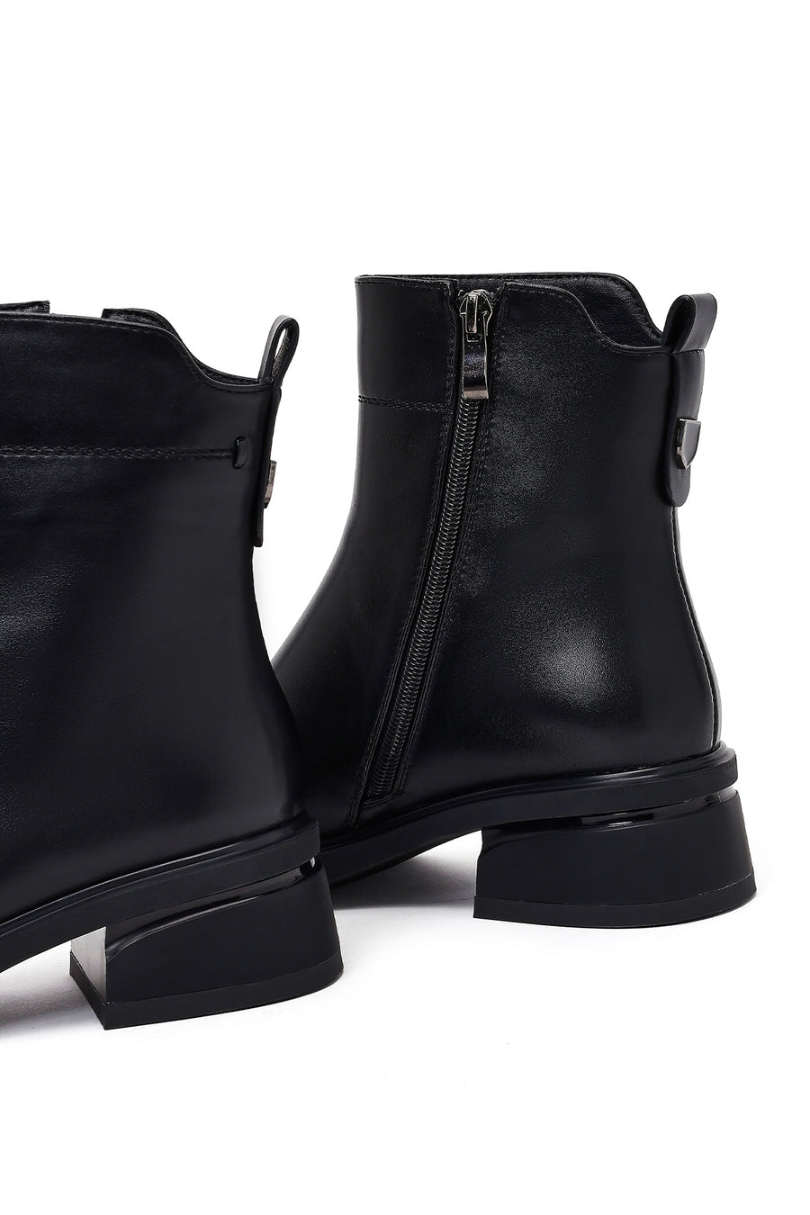 Women's Black Zipper Boots