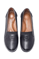 Women's Black Leather Comfort Loafer | Derimod