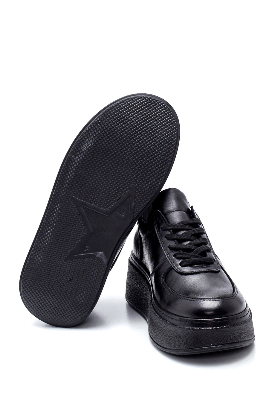 Women's Leather Thick Soled Shoes