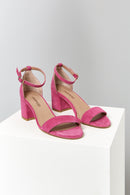 Suede Ankle Strap Women's Leather Heeled Sandals | Derimod