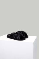Women's Black Faux Leather Slippers | Derimod