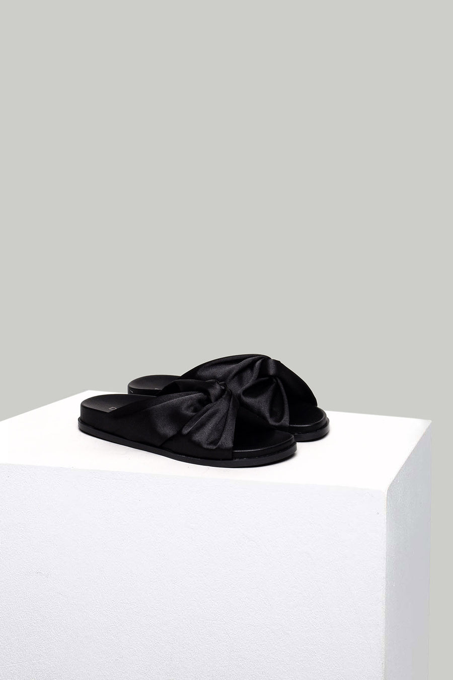 Women's Black Faux Leather Slippers