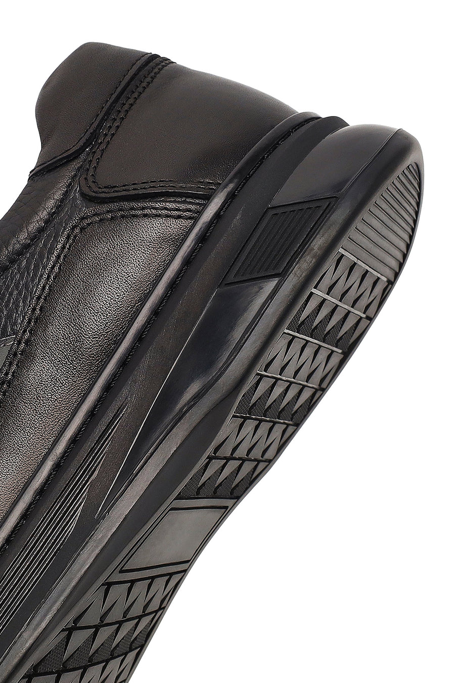 Men's Black Lace-Up Leather Casual Sneaker