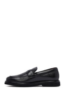 Male Black Leather Casual Loafers | Derimod