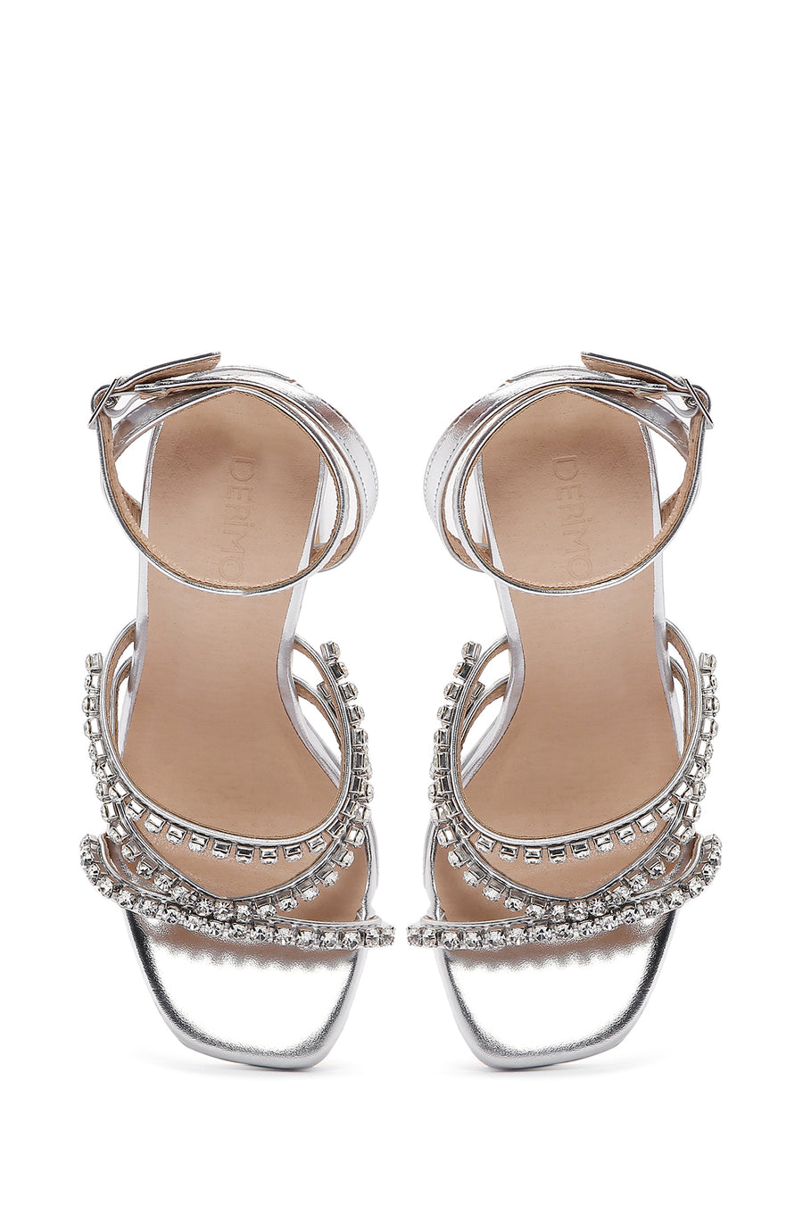 Women's Silver Stone High Heel Sandals
