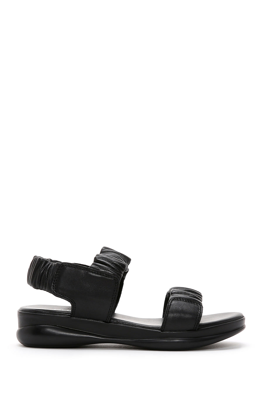 Kadın Siyah Deri Comfort Sandalet 25SFD150818 | Derimod
