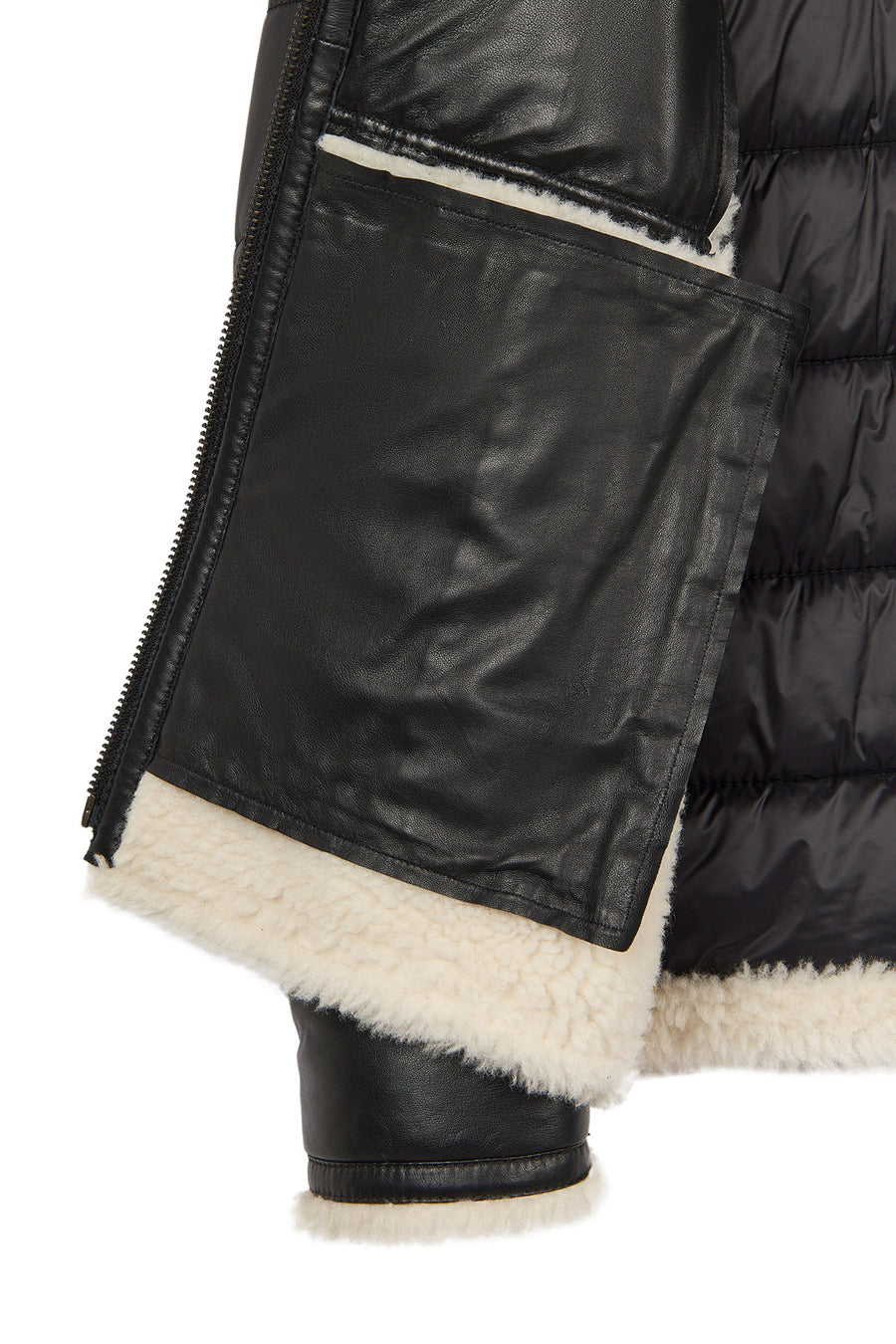 Zermatt Male Black Mandarin Collar Teddy Jacket
