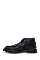 Male Black Lace-up Zip Closure Leather Casual Boots | Derimod