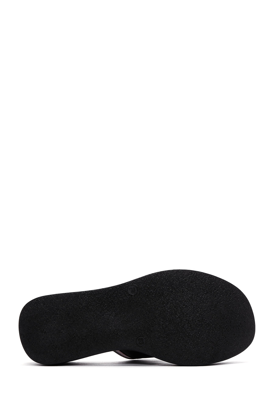 Women's Black Leather Wedge Heel Comfort Slippers