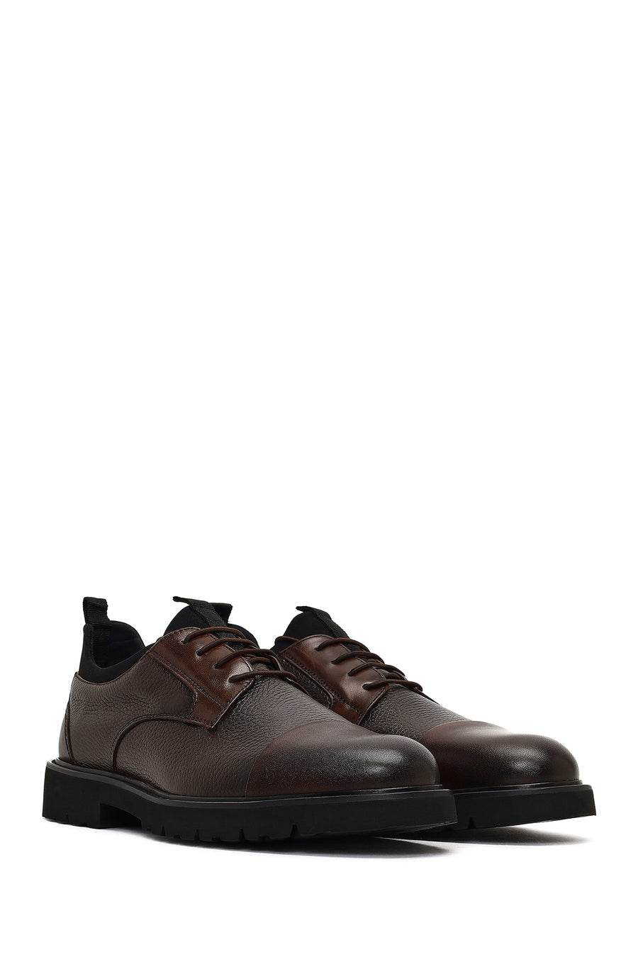Men's Brown Lace-Up Leather Casual Shoes