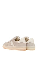 Woman Beige Lace-Up Suede Leather Sneakers | Derimod