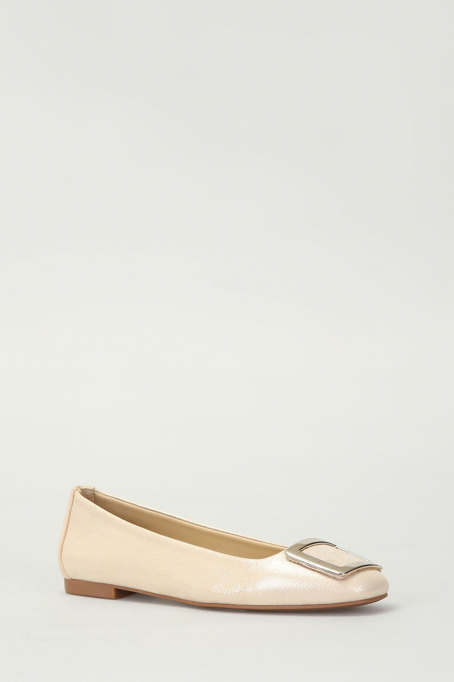 Gold Women's Leather Ballerinas