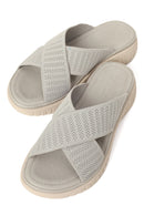 Woman Grey Thick-Soled Fabric Comfort Slippers | Derimod
