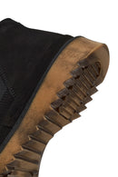 Male Black Nubuck Leather Chelsea Boots | Derimod