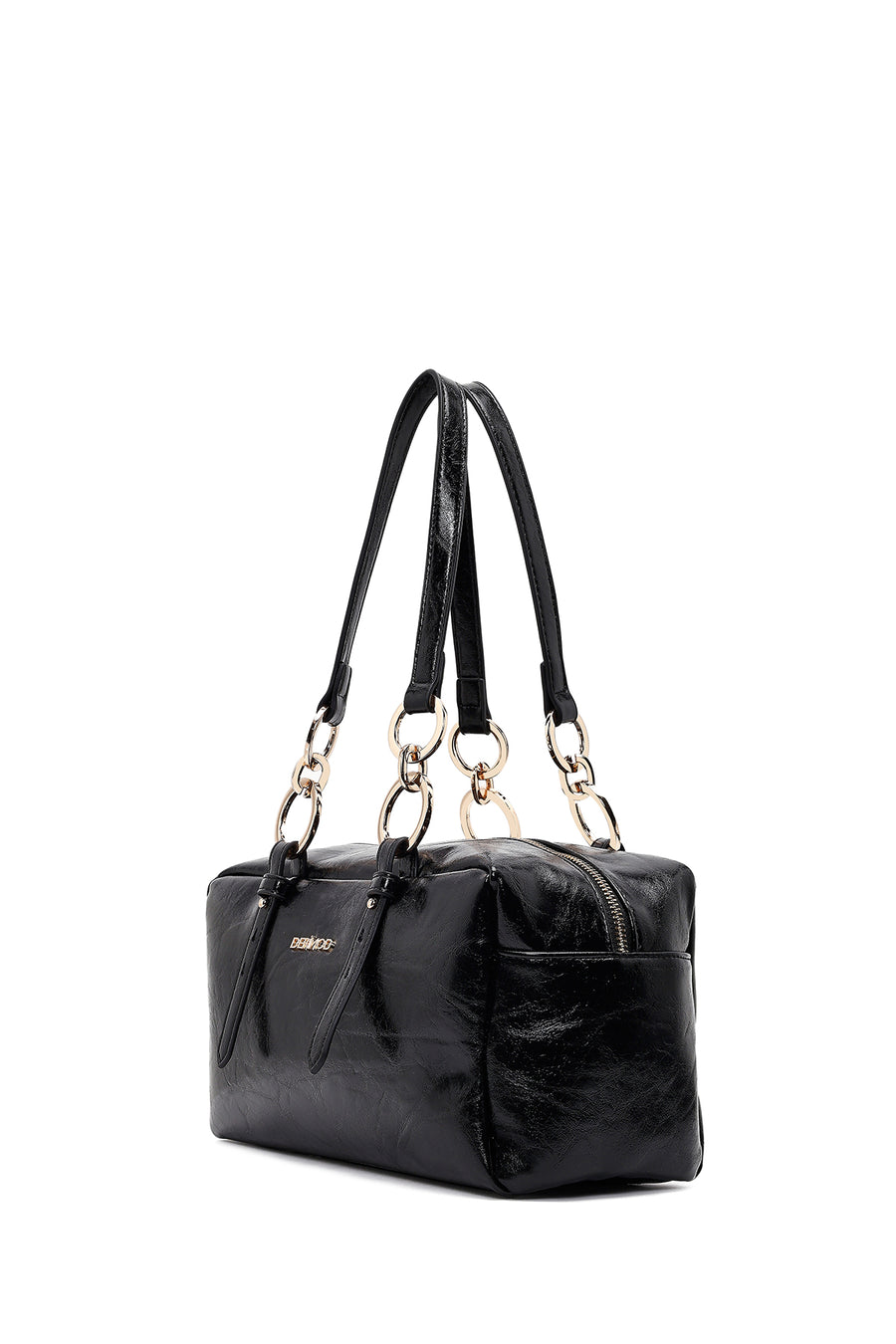 Woman Black Long-Strap Shoulder Bag