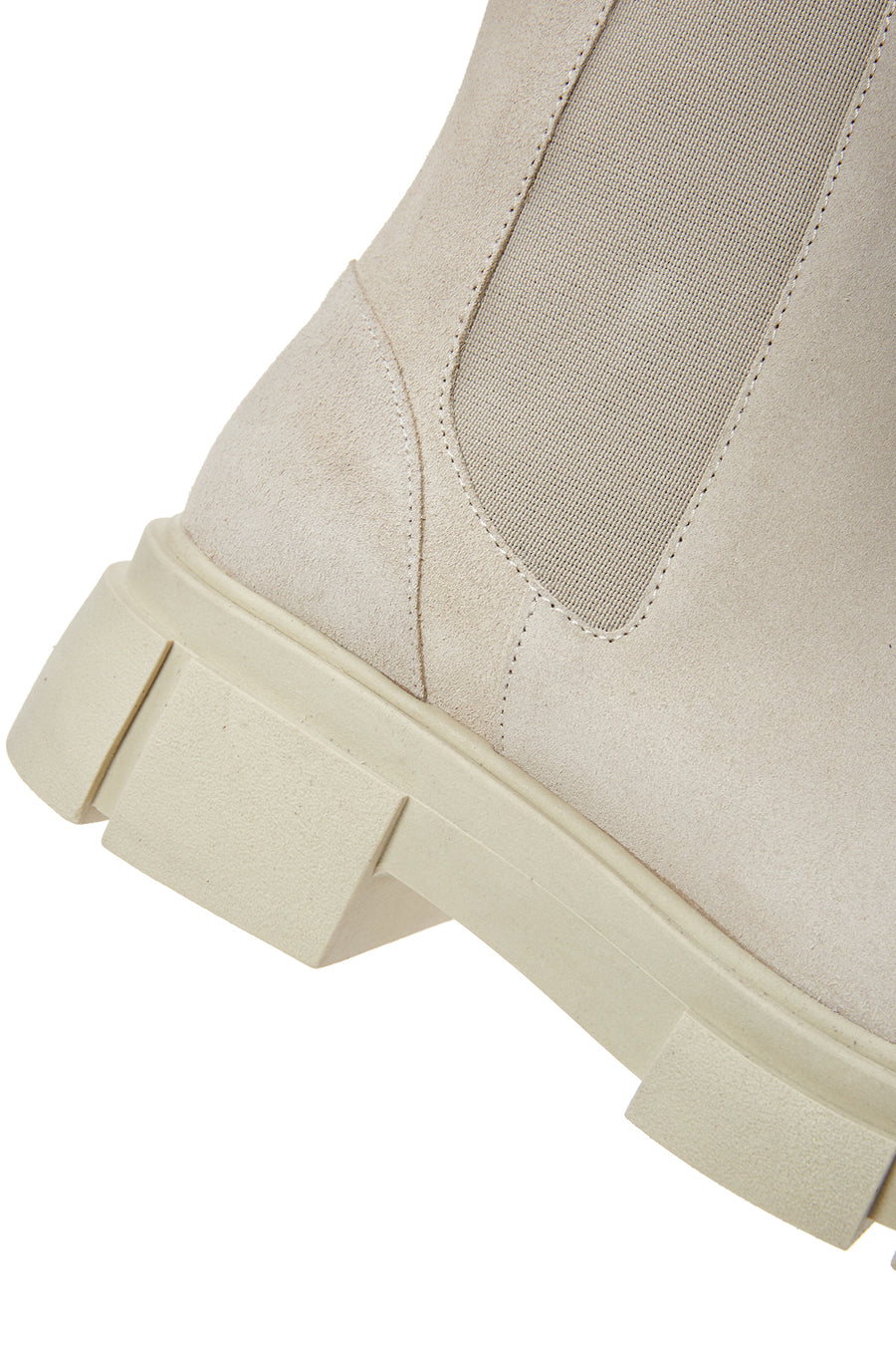 Women's Cream Suede Leather Chelsea Boots