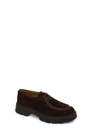 Woman Brown Lace-Up Thick-Soled Suede Casual Shoes | Derimod