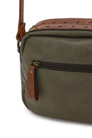 Woman Khaki Crossbody Bag with Long Strap | Derimod
