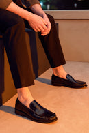 Men's Black Leather Classic Loafer | Derimod