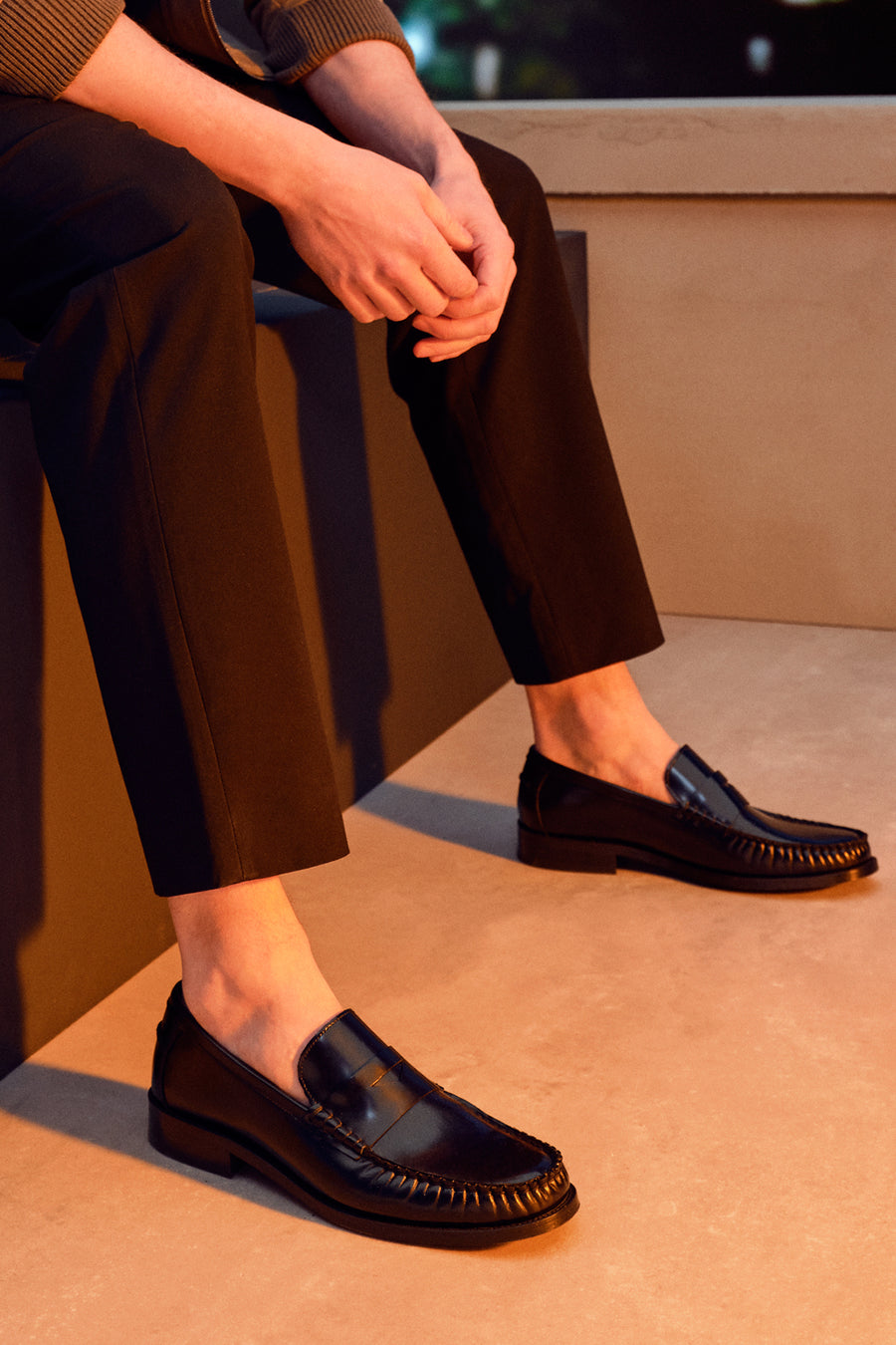 Men's Black Leather Classic Loafer