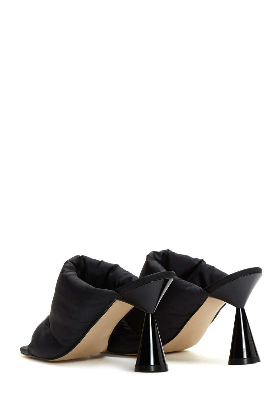 Women's Black Heeled Slippers