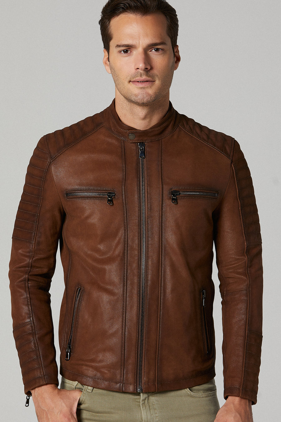 Dali Men's Leather Jacket 19WGM63487B | Derimod