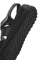 Women's Black Ankle Strap Chunky Sole Leather Comfort Sandals | Derimod