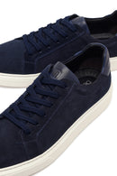 Erkek Lacivert Bağcıklı Süet Deri Sneaker | Derimod